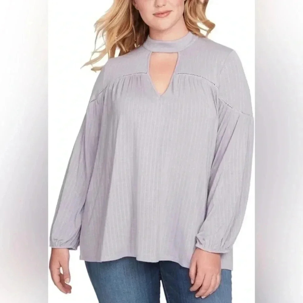Jessica Simpson | Lilac Tanie Choker Top Blouse Plus Size 2X NWOT